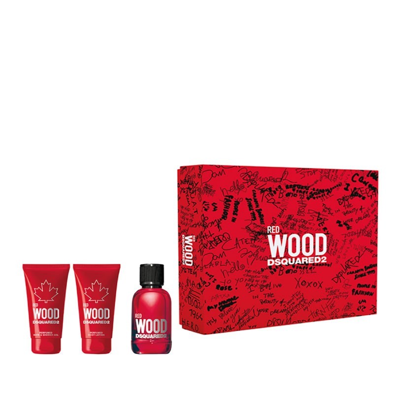 DsQuared2 Red Wood damski Komplekt - EdT 50 ml  blot 50 ml shgel 50 ml