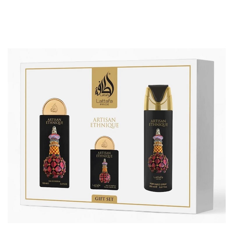 Lattafa Pride Artisan Ethnique uniseks Komplekt - EdP 100  deo spr 200  EdP 20 ml  atomizer 2024