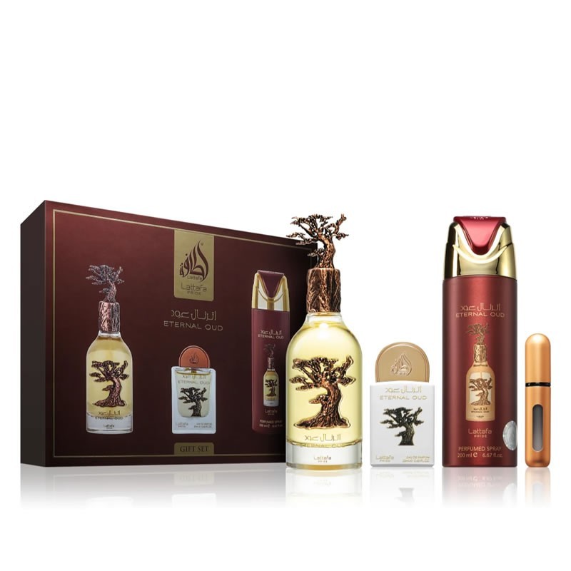Lattafa Pride Eternal Oud uniseks Komplekt - EdP 100  deo spr 200  EdP 20 ml  atomizer 2024