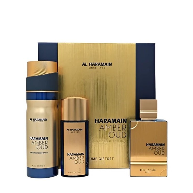 Al Haramain Amber Oud Bleu Edition uniseks Komplekt - EdP 75 ml  EdP 30  deo body spray 200 ml