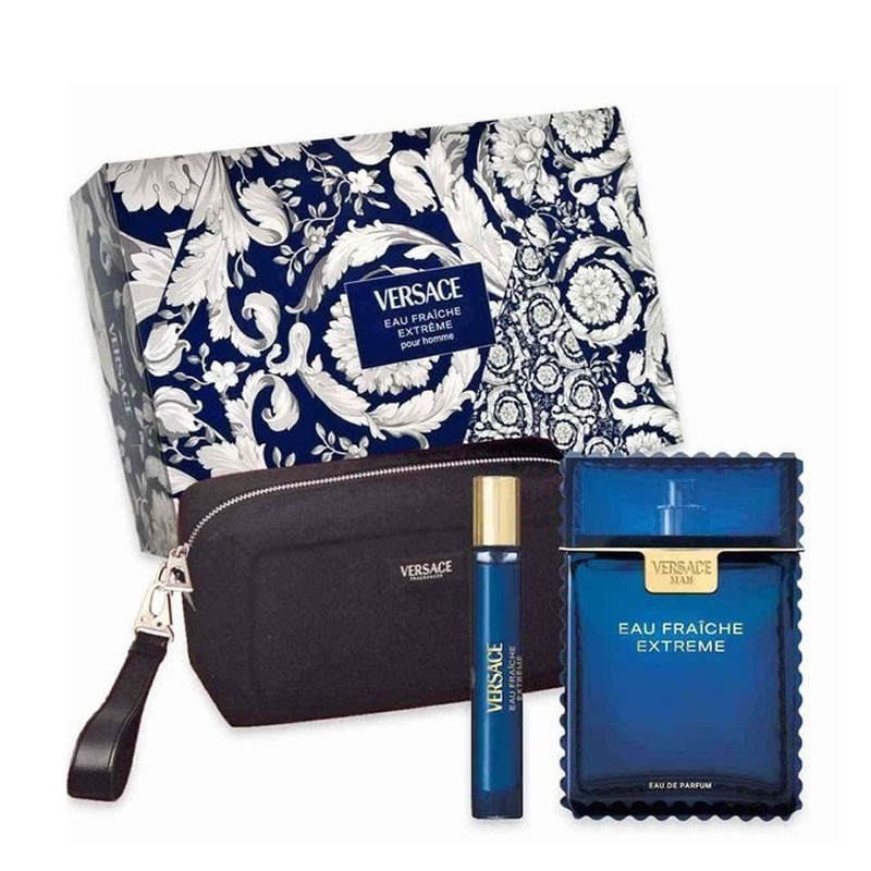 Versace Man Eau Fraiche Extrême mzhki Komplekt - EdP 100 ml  EdP 10 ml  black trousse