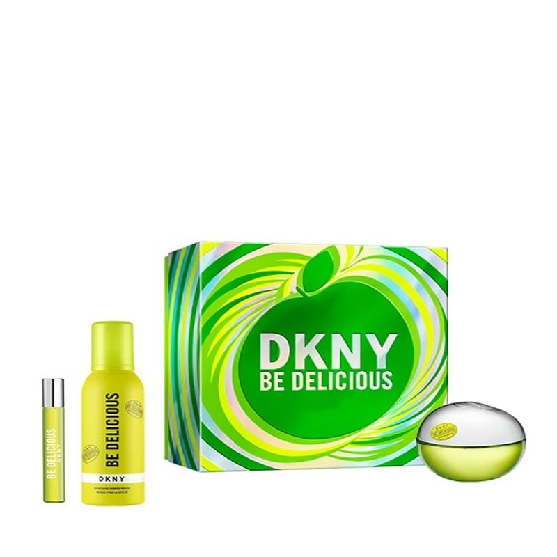 Donna Karan Be Delicious damski Komplekt - EdP 100 ml  refr. shower mousse 150 ml  EdP 15 ml