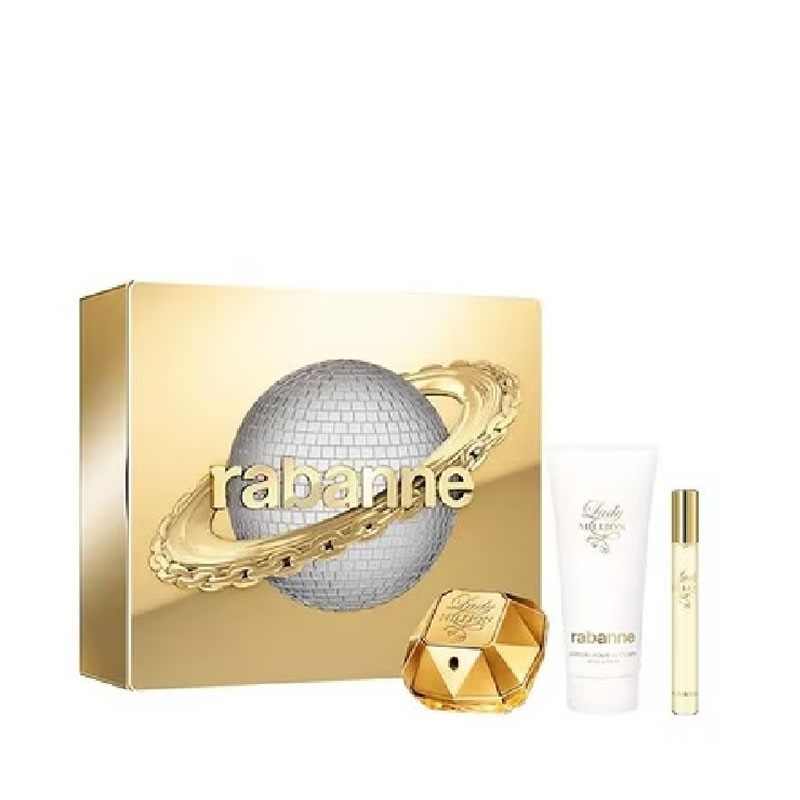 Paco Rabanne Lady Million damski Komplekt - EdP 50 ml  blot 100 ml  EdP 10 ml